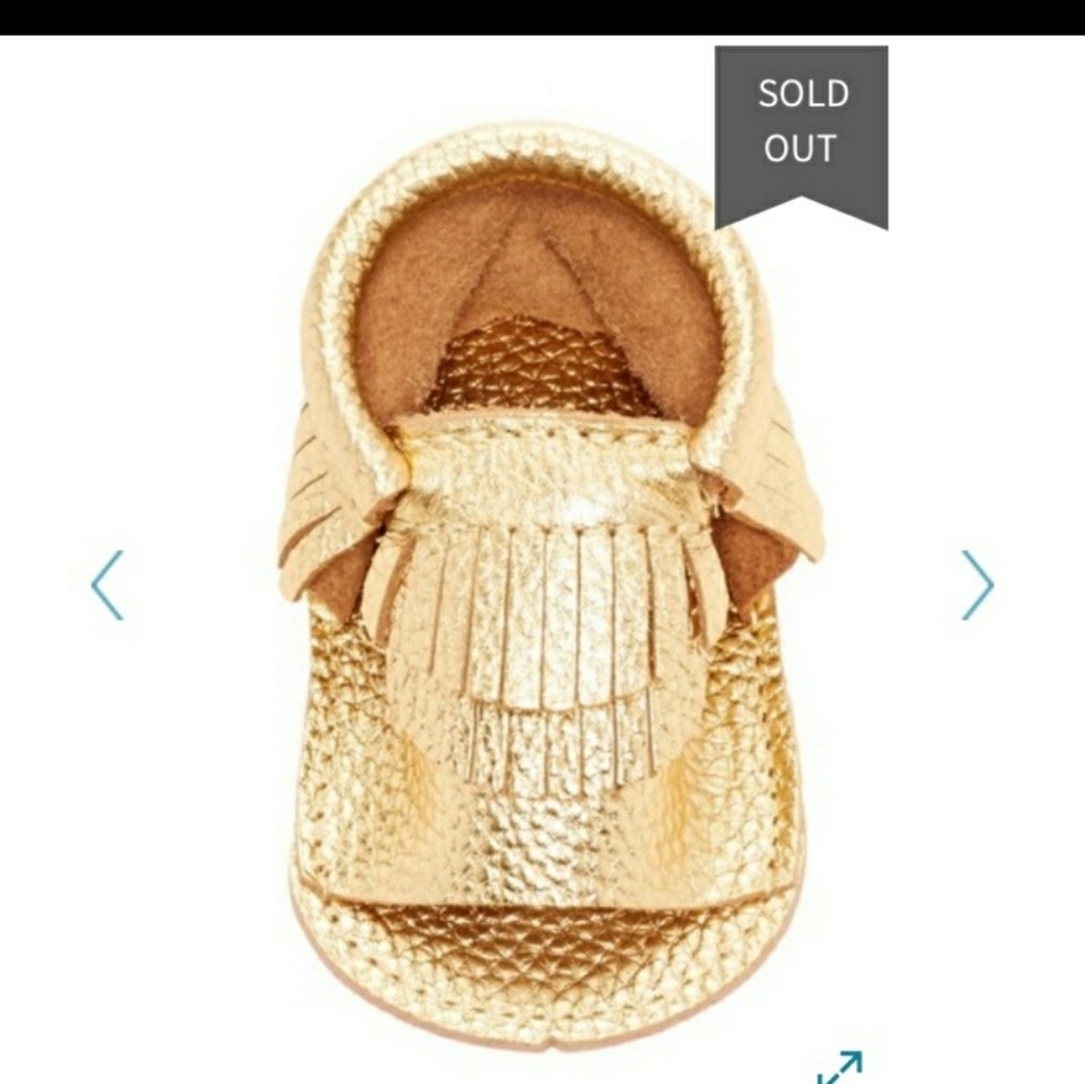 NWT First Steps Gold Leather Moccasins, size 2 - Picture 6 of 8